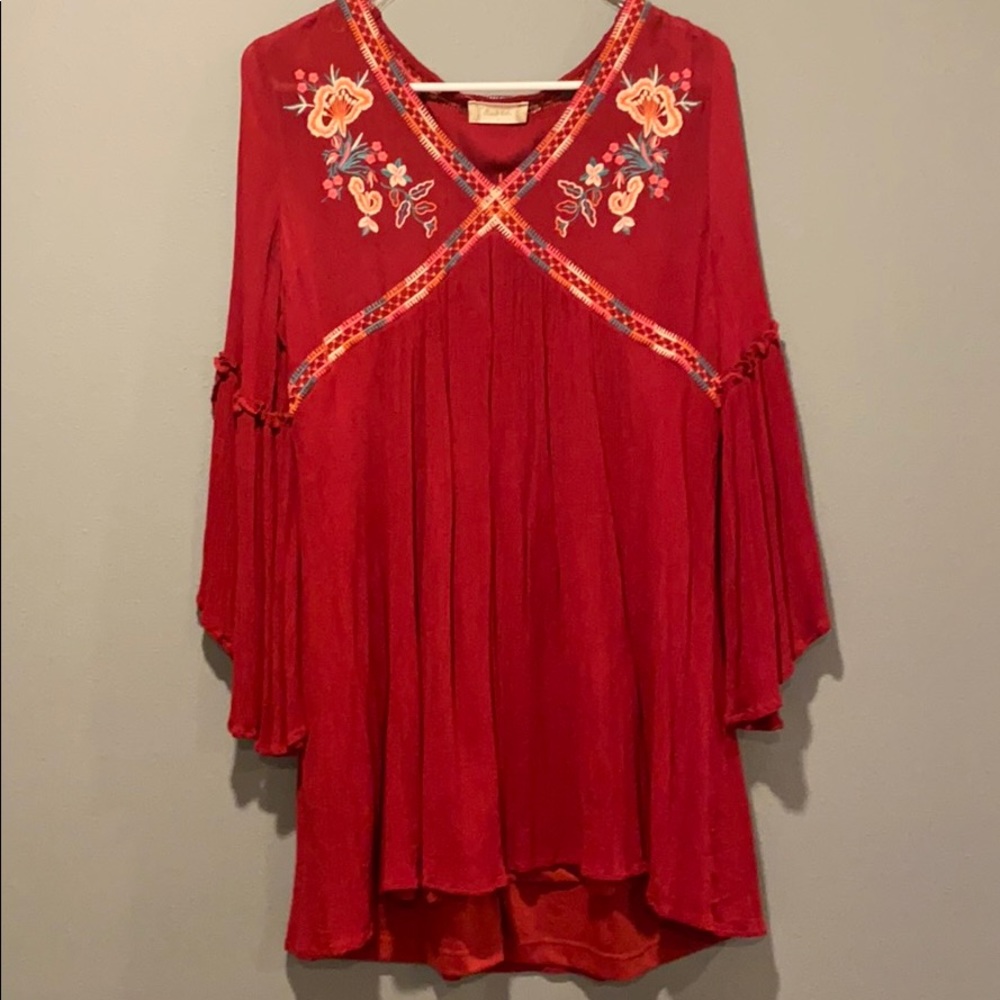 Long sleeve shift dress